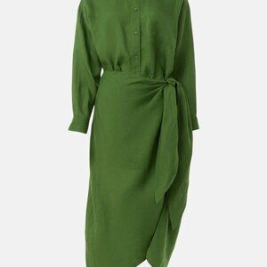 Apiece Apart Green Alessandra Sarong Shirt Dress